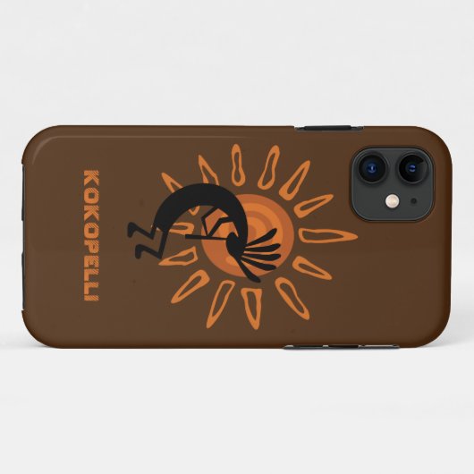 Kokopelli Sun Southwest Rustic Brown Case-Mate iPhone Case (Achterkant (horizontaal))
