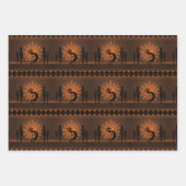 Kokopelli Sun Southwest Rustic Brown Inpakpapier Vel (Voorkant 3)