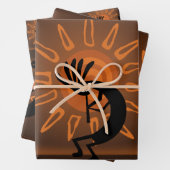 Kokopelli Sun Southwest Rustic Brown Inpakpapier Vel (In situ)