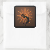 Kokopelli Sun Southwest Rustic Brown Sticker (Tas)