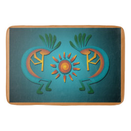 Kokopelli Sun Southwest Turquoise Bath Mat