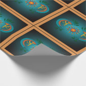 Kokopelli Sun Southwest Turquoise Cadeaupapier (Hoek)