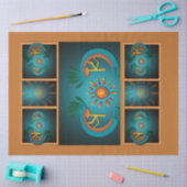 Kokopelli Sun Southwest Turquoise Decoupage Tissuepapier (Craft)