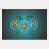 Kokopelli Sun Southwest Turquoise Inpakpapier Vel (Voorkant)