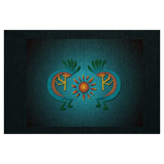 Kokopelli Sun Southwest Turquoise Stof (Fat Quarter)