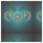 Kokopelli Sun Southwest Turquoise Stof (Close Up)