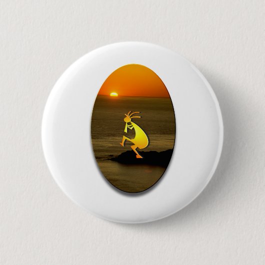 Kokopelli Sunset #2 Ronde Button 5,7 Cm (Voorkant)