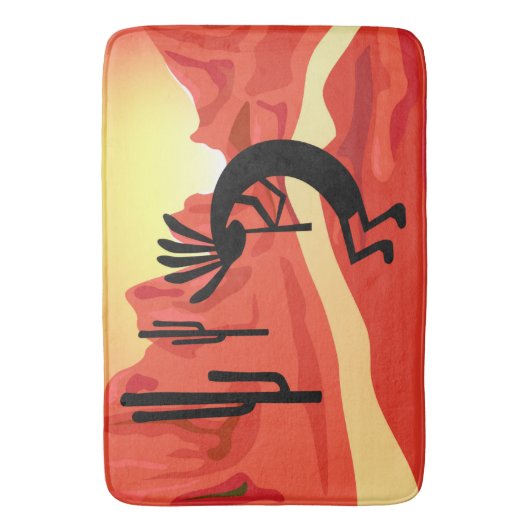 Kokopelli Sunset Desert Landscape Bath Mat (Voorkant Verticaal)