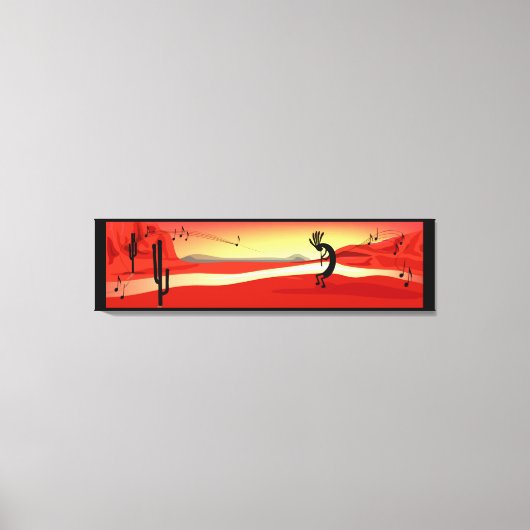Kokopelli Sunset Desert Landscape Canvas Print (Voorkant)