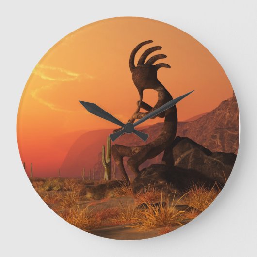 Kokopelli Sunset Grote Klok (Voorkant)