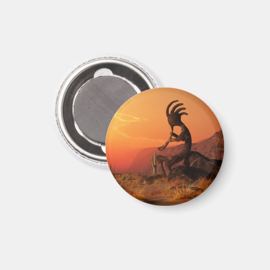 Kokopelli Sunset Magneet (Voorkant / Achterkant)