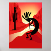 Kokopelli Sunset Poster (Voorkant)