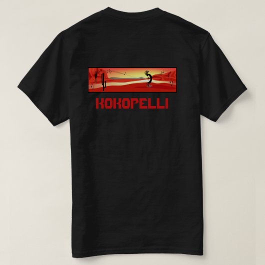 Kokopelli Sunset T-shirt (Design achterkant)