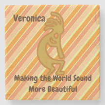 Kokopelli Symbol Flute Player met Oranje strepen