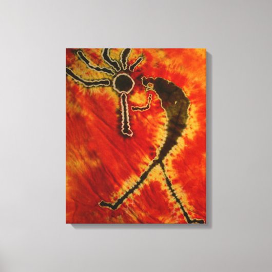 Kokopelli Tie Dye Stretched Canvas Afdruk (Voorkant)