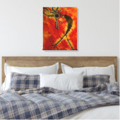 Kokopelli Tie Dye Stretched Canvas Afdruk (Insitu (Slaapkamer))