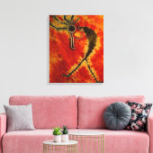 Kokopelli Tie Dye Stretched Canvas Afdruk (Insitu (Woonkamer))