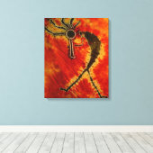 Kokopelli Tie Dye Stretched Canvas Afdruk (Insitu (Houten vloer))
