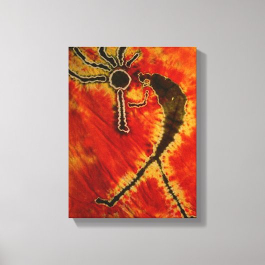 Kokopelli Tie Dye Stretched Canvas Afdruk (Voorkant)