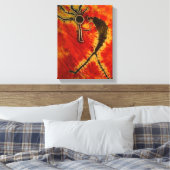 Kokopelli Tie Dye Stretched Canvas Afdruk (Insitu (Slaapkamer))