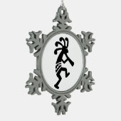 Kokopelli Tin Sneeuwvlok Ornament (Links)