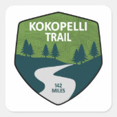 Kokopelli Trail Vierkante Sticker (Voorkant)