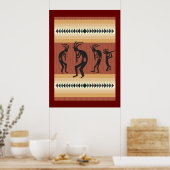 Kokopelli Tribal Poster Print (Keuken)