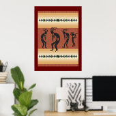 Kokopelli Tribal Poster Print (Thuiskantoor)
