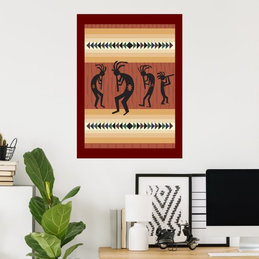 Kokopelli Tribal Poster Print (Thuiskantoor)