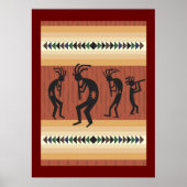 Kokopelli Tribal Poster Print (Voorkant)