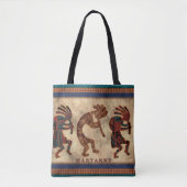 Kokopelli Tribal Southwestern Tote Bag (Voorkant)