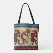 Kokopelli Tribal Southwestern Tote Bag (Achterkant)