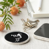 Kokopelli Trompetspeler Petroglyphe Sleutelhanger (Zijkant)