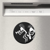 Kokopelli Trumpet Player Petroglyph Magneet (Insitu (Vaatwasser))