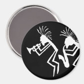 Kokopelli Trumpet Player Petroglyph Magneet (Voorkant / Achterkant)
