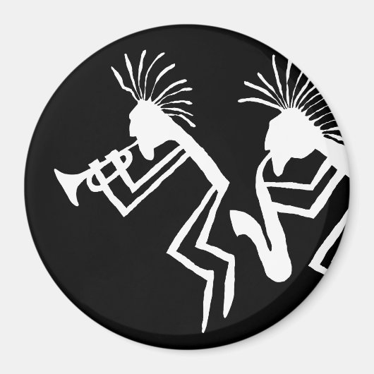 Kokopelli Trumpet Player Petroglyph Magneet (Voorkant)