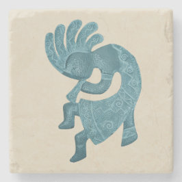 Kokopelli, Turquoise, Zuidwesters Stenen Onderzetter