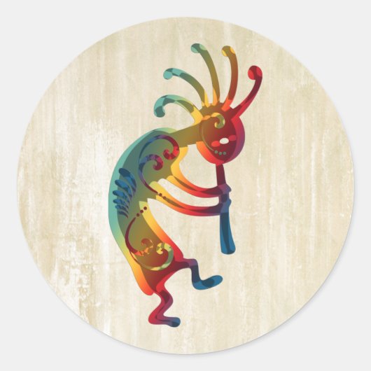 KOKOPELLI-versieringen en uw ideeën Ronde Sticker (Voorkant)