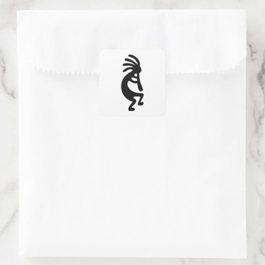 Kokopelli Vierkante Sticker (Tas)