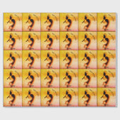 Kokopelli Vreugde Veel Geluk Gepersonaliseerd Cadeaupapier (Vlak)