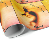 Kokopelli Vreugde Veel Geluk Gepersonaliseerd Cadeaupapier (Rol Hoek)