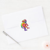 Kokopelli vruchtbaarheid God Silhouette Ronde Sticker (Envelop)