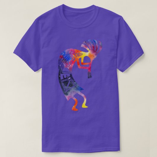 Kokopelli Waterverf Native American T-shirt (Design voorkant)