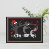 Kokopelli-Wenskaart met kerstflat Feestdagenkaart (Staand voorkant)