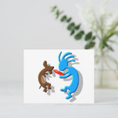 Kokopelli Wiener Dog Briefkaart (Staand voorkant)