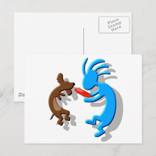 Kokopelli Wiener Dog Briefkaart (Voorkant / Achterkant)