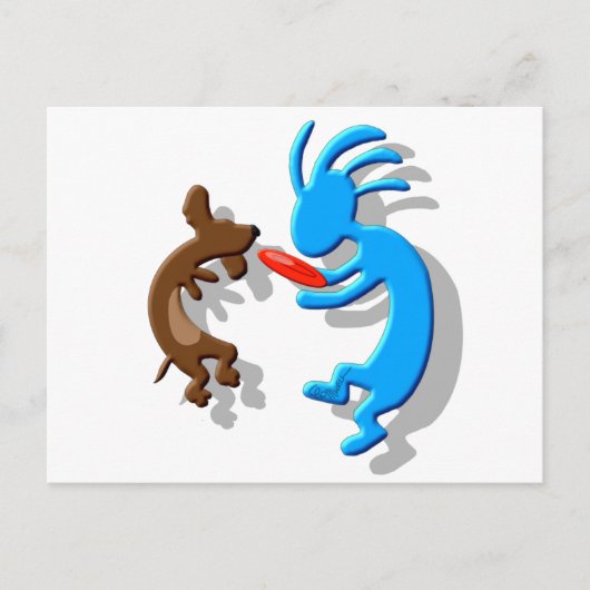 Kokopelli Wiener Dog Briefkaart (Voorkant)