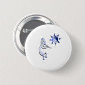 Kokopelli Yin Yang Sun Ronde Button 5,7 Cm (Voorkant /achterkant)