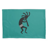 Kokopelli zuidwest Blauwgroen en zwart kussen Hoes (Voorkant)