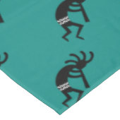 Kokopelli zuidwest Blauwgroen en zwart tafelkleed (Gekanteld)